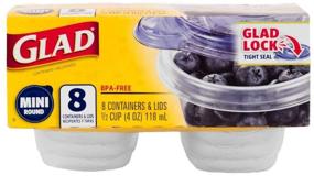 img 1 attached to 🍱 GladWare Mini Food Storage Containers - Small Round Containers for 4 oz of Food, with Lids - 8 Count Set