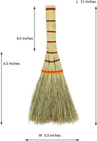 img 3 attached to 🧹 Versatile Small Corn Wisk Brush Broom: 11 Inch Blue, Red Flagged Indoor Heavy Duty Multi Surface Sweeper for Home, Office, Indoor & Outdoor Cleaning – 100% Handmade