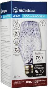 img 3 attached to 💡 Westinghouse 0501800 43W SL19 Halogen Cut Glass Light Bulb (6 Pack) - Medium Base - Energy Efficient Lighting Solution