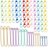 🧶 набор держателей петель для вязания - 18 штук алюминиевых держателей петель разных размеров, включая 100 замочных маркеров для вязания крючком и вязания спицами. логотип