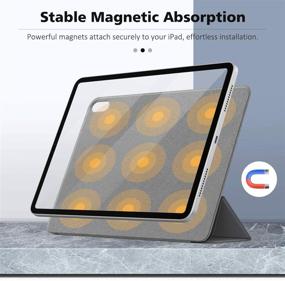 img 2 attached to 📱 MoKo iPad Air 4 Case 10.9 Inch 2020 - Slim Lightweight Magnetic Back Shell Smart Stand Cover, Space Gray