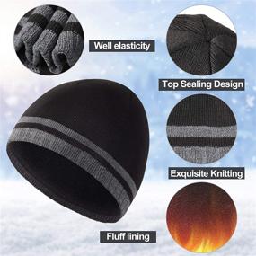 img 2 attached to SATINIOR Winter Beanie Knitted Cuffed Sports & Fitness