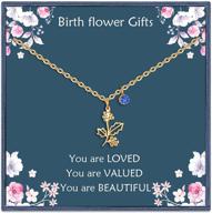 nupdot birth flower necklaces: stunning 14k gold plated floral jewelry for birthday gifts, ideal for women, moms, and friends logo