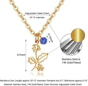 img 3 attached to Nupdot Birth Flower Necklaces: Stunning 14K Gold Plated Floral Jewelry for Birthday Gifts, Ideal for Women, Moms, and Friends