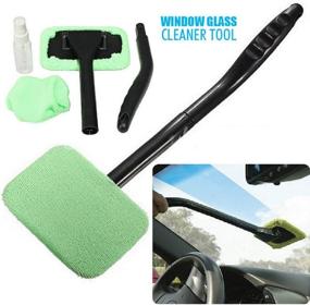 img 3 attached to 🧼 1Set Auto Glass Cleaner Wiper with Cleaning Brush - Household Glass Cleaner with 2 Washable Microfiber Covers and 30ML Spray Bottles