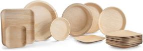img 1 attached to 🌿 Environmentally Friendly Palm Leaf Square Plates - Pack of 20, Soak-Free and 100% Compostable like Bamboo - Ideal Alternative to Paper Plates (4 inch Deep)