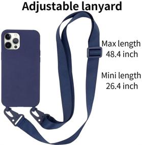 img 3 attached to 📱 iPhone 12 Pro Max Case with Crossbody Belt & Adjustable Neck Lanyard - Navy Blue, Compatible & Protective Cover for 6.7 Inch iPhone 12 Pro Max (2020 Version)