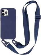 📱 iphone 12 pro max case with crossbody belt & adjustable neck lanyard - navy blue, compatible & protective cover for 6.7 inch iphone 12 pro max (2020 version) logo