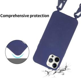 img 1 attached to 📱 iPhone 12 Pro Max Case with Crossbody Belt & Adjustable Neck Lanyard - Navy Blue, Compatible & Protective Cover for 6.7 Inch iPhone 12 Pro Max (2020 Version)