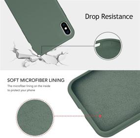 img 1 attached to 🌳 OUXUL Forest Green Liquid Silicone Gel Rubber iPhone X/Xs Case - Full Body Slim Soft Microfiber Lining Protective Cover (5.8 Inch)