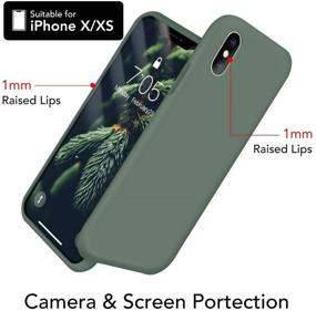 img 2 attached to 🌳 OUXUL Forest Green Liquid Silicone Gel Rubber iPhone X/Xs Case - Full Body Slim Soft Microfiber Lining Protective Cover (5.8 Inch)