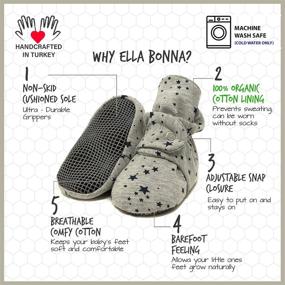 img 2 attached to 👶 Non-Skid Organic Cotton Baby Booties with Soft Sole – Stay On Shoes for Baby Boys, Girls, and Toddlers – House Slippers