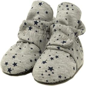 img 1 attached to 👶 Non-Skid Organic Cotton Baby Booties with Soft Sole – Stay On Shoes for Baby Boys, Girls, and Toddlers – House Slippers