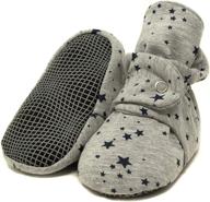 👶 non-skid organic cotton baby booties with soft sole – stay on shoes for baby boys, girls, and toddlers – house slippers logo