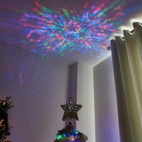 img 2 attached to Vanthylit Golden Star Christmas Tree Topper Projector with Water Ripple Effect - Festive Tree Decoration