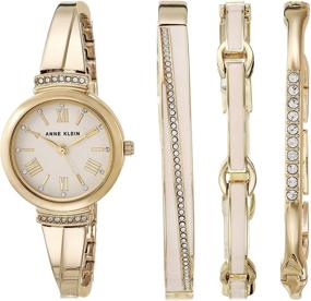 img 4 attached to 🕰️ Набор браслетов для часов Anne Klein Premium с кристаллами, розовым цветом и золотистым тоном AK/3414BHST