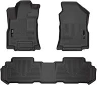 husky liners 95871: premium black weatherbeater floor liners for 2019-21 subaru ascent - front & 2nd seat protection logo