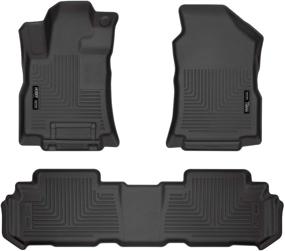 img 4 attached to Husky Liners 95871: Premium Black Weatherbeater Floor Liners for 2019-21 Subaru Ascent - Front & 2nd Seat Protection