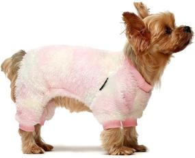 img 4 attached to 🦄 Fitwarm Unicorn Embroidered Dog Pajamas - Thick Velvet Puppy Clothes for Winter - Cat Onesies Jumpsuits