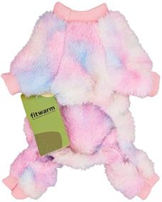 img 1 attached to 🦄 Fitwarm Unicorn Embroidered Dog Pajamas - Thick Velvet Puppy Clothes for Winter - Cat Onesies Jumpsuits