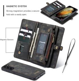 img 2 attached to 📱 AKHVRS Galaxy S21+ Plus Wallet Case: Premium PU Leather with Zipper, Magnetic Closure, and Card Slots