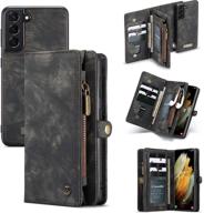 📱 akhvrs galaxy s21+ plus wallet case: premium pu leather with zipper, magnetic closure, and card slots logo