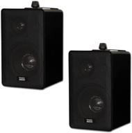 🔊 400 watt black pair of acoustic audio 251b indoor/outdoor 3-way speakers logo