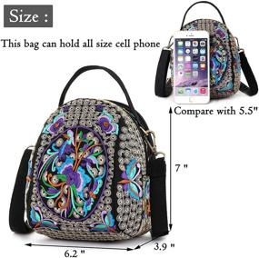 img 1 attached to Goodhan Embroidered Crossbody Bag, 👜 Canvas Cell Phone Purse - Small Handbag