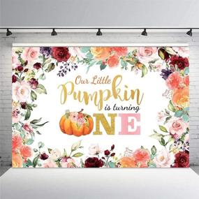img 2 attached to 🎃 MEHOFOTO Fall Pumpkin Girl 1st Birthday Party Photo Background: Autumn Floral Pumpkin Princess Theme with Pink Gold Backdrop, Cake Table Props & Supplies 7x5ft