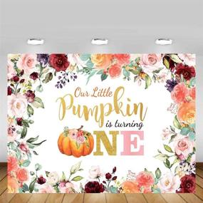 img 3 attached to 🎃 MEHOFOTO Fall Pumpkin Girl 1st Birthday Party Photo Background: Autumn Floral Pumpkin Princess Theme with Pink Gold Backdrop, Cake Table Props & Supplies 7x5ft