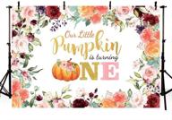 🎃 mehofoto fall pumpkin girl 1st birthday party photo background: autumn floral pumpkin princess theme with pink gold backdrop, cake table props & supplies 7x5ft logo