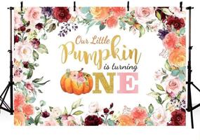 img 4 attached to 🎃 MEHOFOTO Fall Pumpkin Girl 1st Birthday Party Photo Background: Autumn Floral Pumpkin Princess Theme with Pink Gold Backdrop, Cake Table Props & Supplies 7x5ft