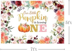 img 1 attached to 🎃 MEHOFOTO Fall Pumpkin Girl 1st Birthday Party Photo Background: Autumn Floral Pumpkin Princess Theme with Pink Gold Backdrop, Cake Table Props & Supplies 7x5ft