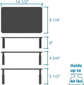 img 3 attached to 🔧 Husky Mounts Adjustable Laptop Stand with Stackable Legs, Matte Steel Design, Max Height 5.5", Black - 14.5" x 9.25