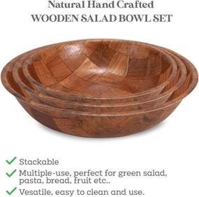 img 2 attached to 🥗 Stylish Wooden Salad Bowl Set for Elegant Serving