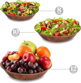 img 3 attached to 🥗 Stylish Wooden Salad Bowl Set for Elegant Serving