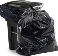 🗑️ aluf plastics 65 gallon heavy duty trash bags - 50 pack, 1.5 mil, large 50"x48" black garbage can liners - ideal for contractor, lawn, leaf, outdoor, storage, commercial use - industrial grade toter bags (pg6-6551) logo