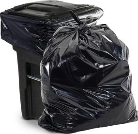 img 4 attached to 🗑️ Aluf Plastics 65 Gallon Heavy Duty Trash Bags - 50 Pack, 1.5 MIL, Large 50"x48" Black Garbage Can Liners - Ideal for Contractor, Lawn, Leaf, Outdoor, Storage, Commercial Use - Industrial Grade Toter Bags (PG6-6551)