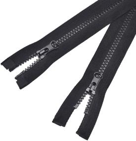 img 3 attached to 🌈 29 Inch Heavy Duty Two Way Plastic Separating Zipper with Rainbow Teeth for Sewing Coats Crafts - Black Zippers (Size: 29 Inches)