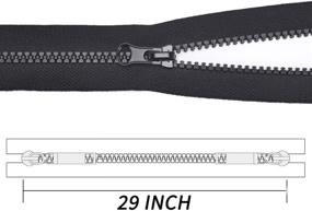 img 1 attached to 🌈 29 Inch Heavy Duty Two Way Plastic Separating Zipper with Rainbow Teeth for Sewing Coats Crafts - Black Zippers (Size: 29 Inches)