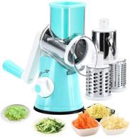 🧀 blue manual rotary cheese grater and round mandoline slicer for vegetables, nuts, carrots, cucumbers, zucchini logo