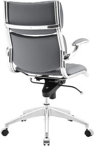 img 1 attached to 🪑 Gray Modway Escape Ribbed Faux Leather Ergonomic Computer Desk Office Chair