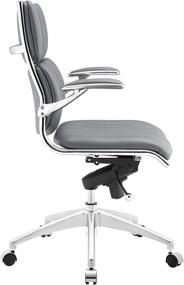 img 2 attached to 🪑 Gray Modway Escape Ribbed Faux Leather Ergonomic Computer Desk Office Chair