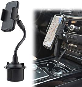 img 4 attached to 🚗 Versatile Car Cup Holder Phone Mount: Gresur Adjustable Gooseneck Cradle for iPhone, Samsung Galaxy, Huawei - Hands-Free Universal Phone Holder