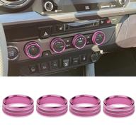 sdeho pink air conditioner switch cd button knob for toyota tacoma 2016-2022 (aluminum alloy pink) logo