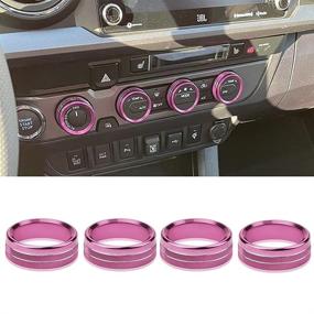 img 3 attached to Sdeho Pink Air Conditioner Switch CD Button Knob For Toyota Tacoma 2016-2022 (Aluminum Alloy Pink)