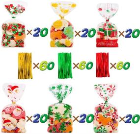 img 3 attached to 🎁 Premium 120Pcs VEYLIN Christmas Cellophane Goody Bags for Holiday Party Favors
