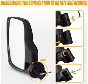 img 1 attached to 🪞 Rearview Side Mirror and Center Mirror Set for UTVs | 1.75" 2" Bar | Compatible with Polaris RZR Ranger, Can-Am Maverick, Yamaha Rhino, Kawasaki Honda Pioneer Talon, Arctic Cat