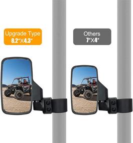 img 2 attached to 🪞 Rearview Side Mirror and Center Mirror Set for UTVs | 1.75" 2" Bar | Compatible with Polaris RZR Ranger, Can-Am Maverick, Yamaha Rhino, Kawasaki Honda Pioneer Talon, Arctic Cat