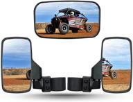 🪞 rearview side mirror and center mirror set for utvs | 1.75" 2" bar | compatible with polaris rzr ranger, can-am maverick, yamaha rhino, kawasaki honda pioneer talon, arctic cat logo